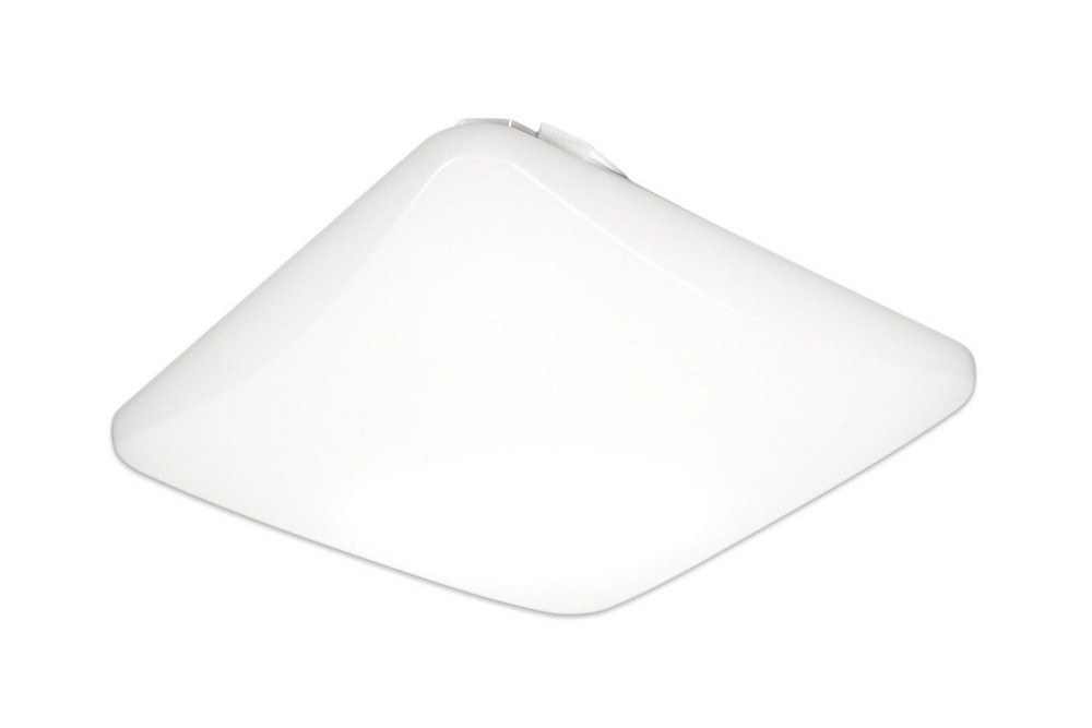 Lithonia Lighting-FMLSL 11 14840 M4-Contractor Select -FMLSL Series - 11 Inch 4000K 16W 1 LED Commercial Square Flush Mount   White Finish with Frosted Acrylic Glass